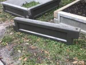 This is a picture of absmolds.com bed blocks concrete molds finished products.