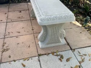 picture of a concrete bench made from the absmolds.com concrete mold The Roman Bench Set