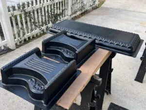 picture of absmolds.com concrete mold of the roman bench set