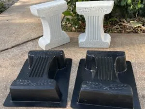 concrete bench leg molds Roman bench leg set