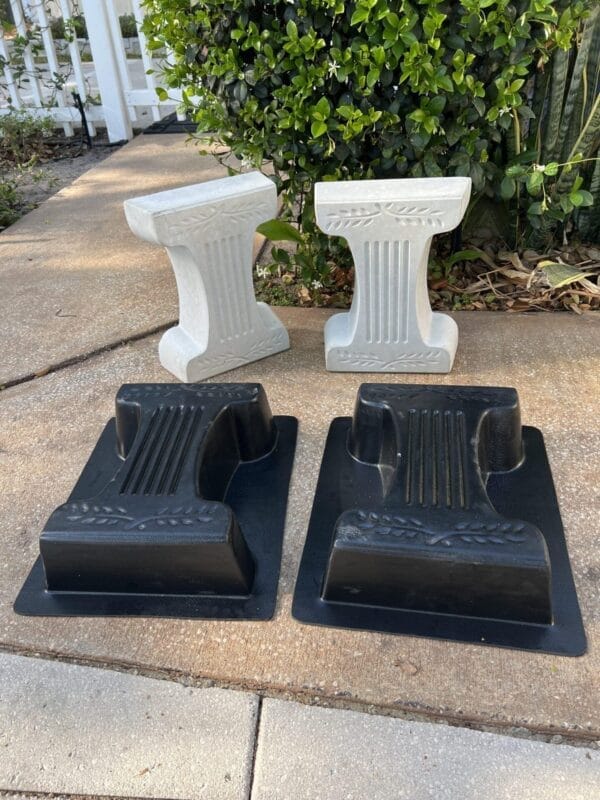 concrete bench leg molds Roman bench leg set