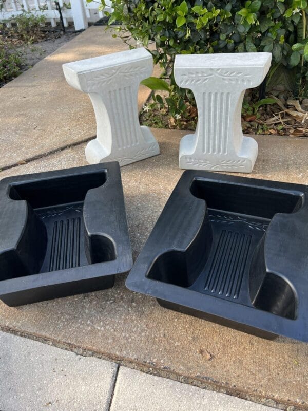 concrete bench leg molds Roman bench leg set