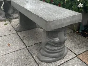 Tiki concrete Bench made from the Tiki Bench Mold Set