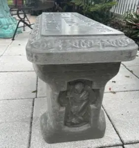 Gods army concrete bench