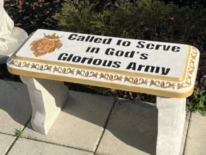 Gods Army concrete Bench