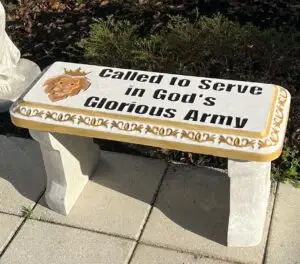 Gods Army painted bench