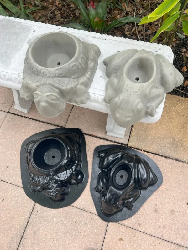 Ormus and JR concrete planter mold set concrete turtle mold concrete frog mold