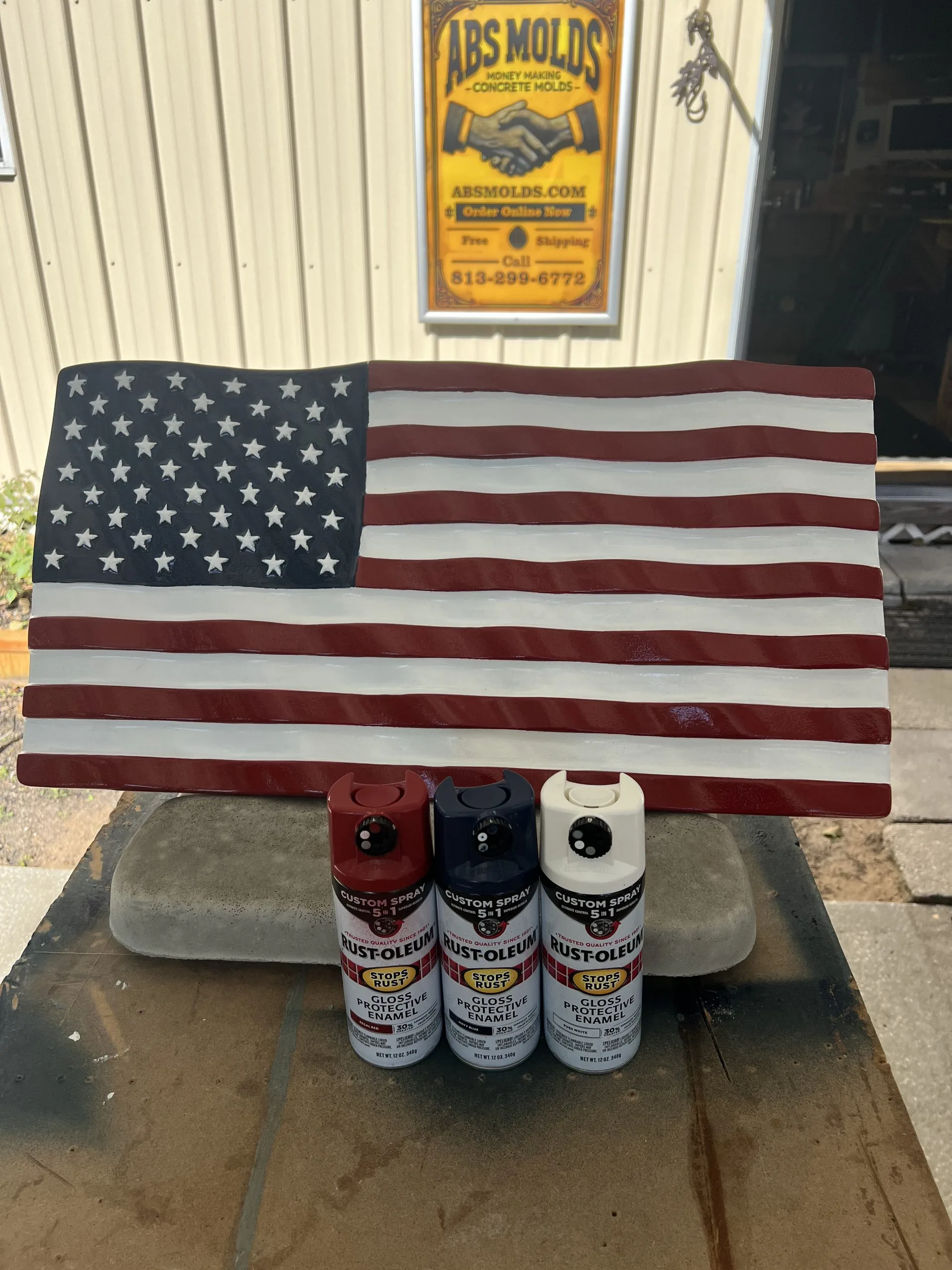 American Flag Concrete Mold - DIY Patriotic Home Decor