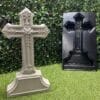 Legacy Cross mold for concrete – ABS reusable mold with floral detail for garden, memorial, or resale use