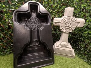 Fireman Cross mold and finished concrete firefighter memorial cross