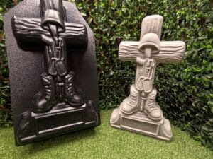 Concrete battlefield cross statue and reusable mold from ABSMolds.com