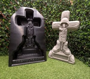 Concrete battlefield cross statue and reusable mold from ABSMolds.com