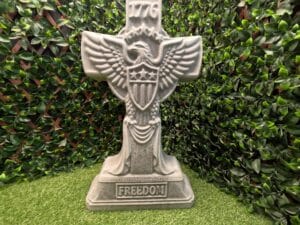 Freedom Cross concrete mold finished cross front view patriotic design